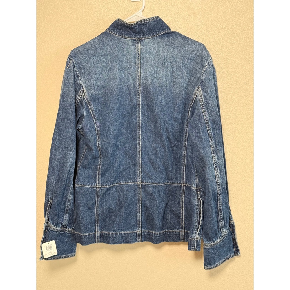 Free People We The Free Ensign Wash Blue Denim Military Jacket OB2278289 Medium - Picture 6 of 6